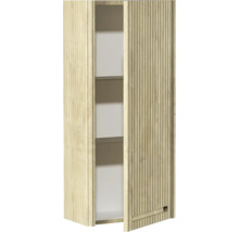 Armoire de salle de bains avec porte à enrouleur et étagères