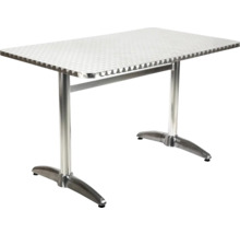 Table rectangulaire en métal avec base à quatre pieds pour l'intérieur