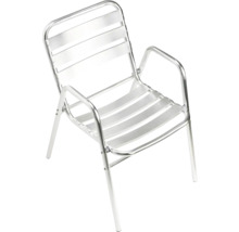 Chaise d'extérieur en aluminium avec accoudoirs
