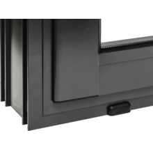 Vue détaillée d'une fenêtre coulissante