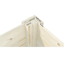 Raccord d'angle d'éléments en bois avec dimensions