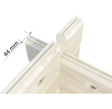 Vue détaillée d'un mur en madriers de 44 millimètres