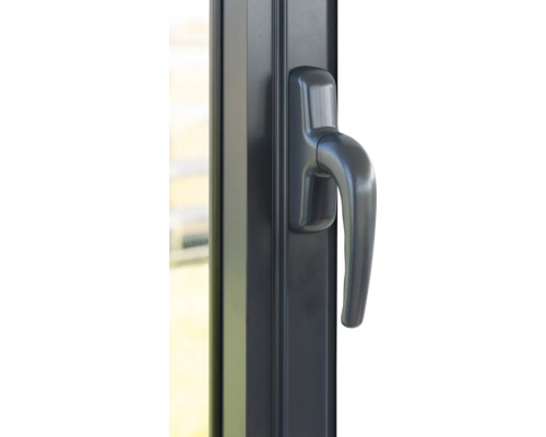 Vue détaillée d'une poignée de fenêtre