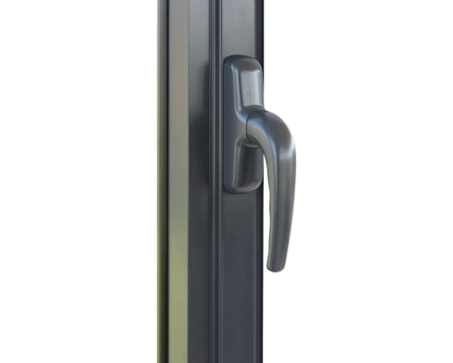 Fenstergriff am Fensterrahmen