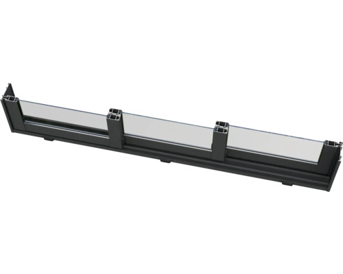 Glasgeländer mit schwarzem Rahmen