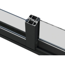 Vue en coupe d'une fenêtre en aluminium avec vitrage isolant