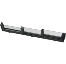 Vue d'une balustrade en verre avec profilé en aluminium