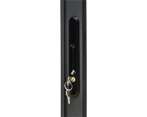 Poignée de porte noire avec clé