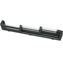 Vue en coupe d'un profilé de fenêtre en plastique avec verre