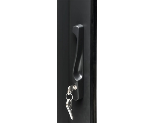 Porte avec clé dans la serrure et poignée