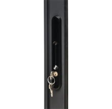 Porte noire avec clé dans la poignée de porte
