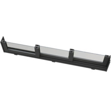 Section transversale d'une fenêtre en aluminium noir avec verre