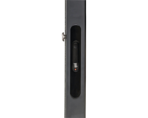Poignée de porte coulissante avec point rouge indiquant l'état de verrouillage