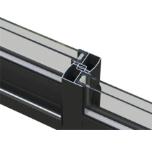 Coupe transversale d'un cadre de fenêtre avec double vitrage