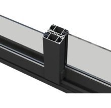 Vue en coupe d'une fenêtre en aluminium avec verre isolant