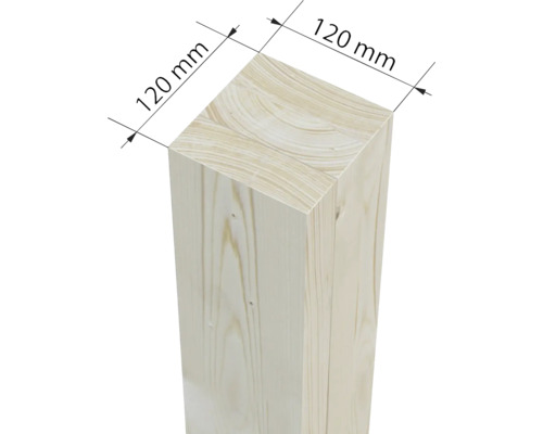 Poutre en bois mesurant 120 millimètres sur 120 millimètres