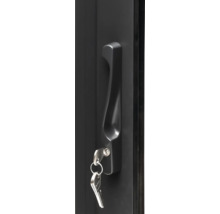 Porte noire avec poignée et clés