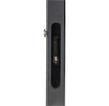 Vue détaillée d'une poignée de fenêtre avec verrouillage