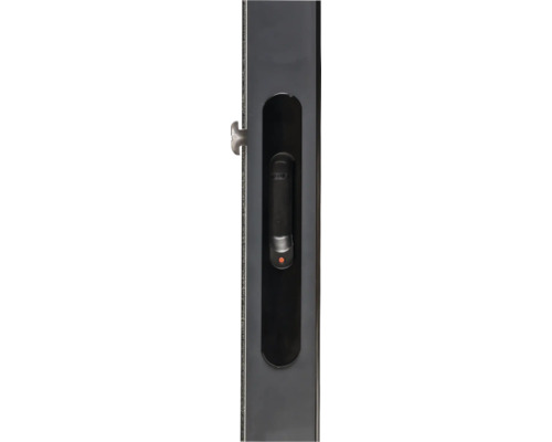 Vue détaillée d'une poignée de fenêtre avec verrouillage