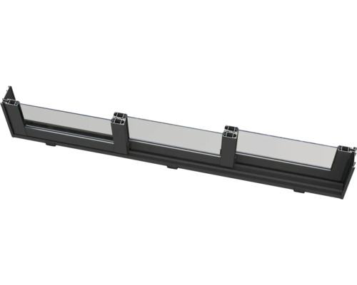 Section transversale d'une construction de fenêtre avec cadre et vitrage