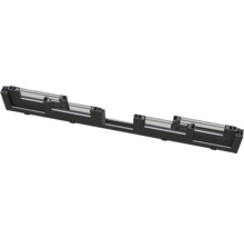 Vue en coupe d'un châssis de fenêtre en aluminium noir avec verre