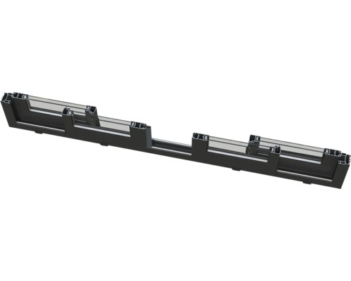 Vue en coupe d'un châssis de fenêtre en aluminium noir avec verre