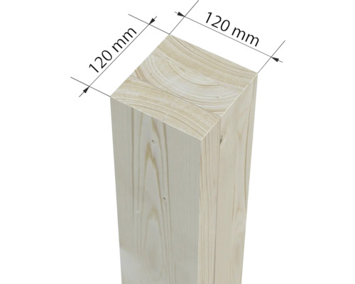 Poutre en bois de dimensions 120 mm x 120 mm