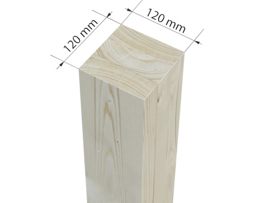 Poutre en bois avec des dimensions de 120 mm x 120 mm