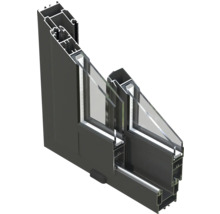 Profilé de fenêtre avec vitrage multiple en coupe transversale