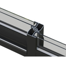 Vue détaillée d'un profilé de fenêtre avec vitrage