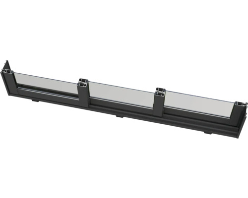 Coupe transversale d'une fenêtre avec cadre et verre