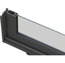 Coupe transversale d'une fenêtre avec cadre et verre