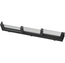 Long élément de fenêtre avec cadre en aluminium et plaque de verre