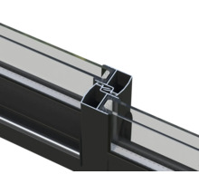 Gros plan d'un cadre de fenêtre en aluminium avec verre