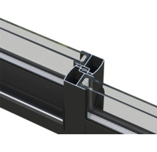 Vue en coupe d'un profilé de fenêtre avec double vitrage