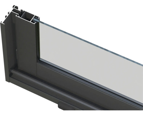 Vue détaillée d'une fenêtre en aluminium avec verre