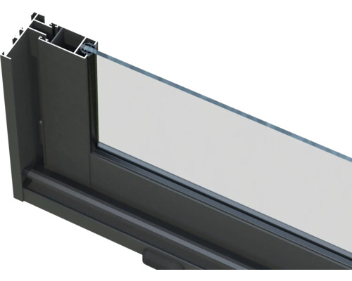 Vue détaillée d'une fenêtre avec cadre en aluminium et verre