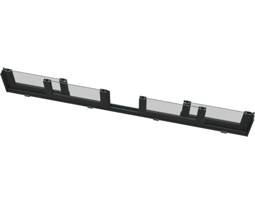 Longue balustrade en verre avec cadre en aluminium