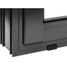 Vue détaillée d'une fenêtre coulissante