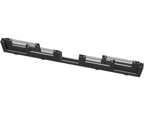 Section transversale d'un cadre de fenêtre noir avec verre