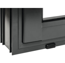 Vue détaillée d'une fenêtre coulissante