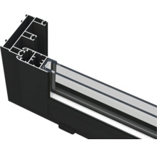 Querschnitt eines Aluminiumfensters mit Isolierglas