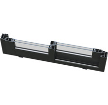 Vue en coupe d'un châssis de fenêtre en aluminium noir avec double vitrage