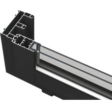 Vue de profil d'une fenêtre en aluminium