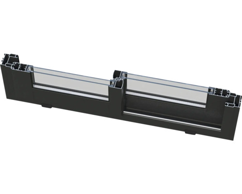 Vue de profil d'un cadre de fenêtre avec verre