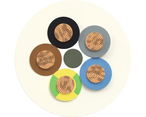 Querschnitt eines mehradrigen Stromkabels mit Kupferlitzen