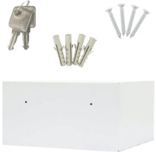 Coffre-fort pour meubles blanc avec clés, chevilles et vis