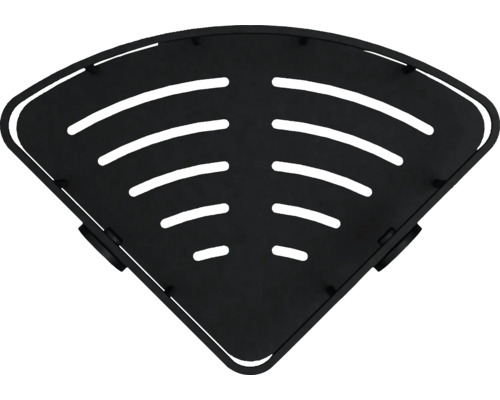 Étagère d'angle avec rainures d'écoulement pour accessoires de douche