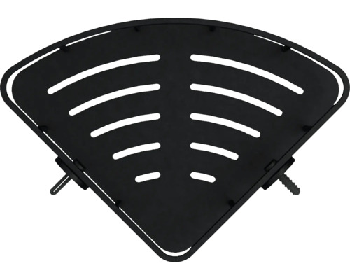 Étagère d'angle noire avec fentes pour montage mural