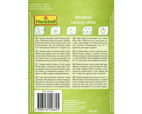 Attraktion Lactuca Sativa Samenpackung